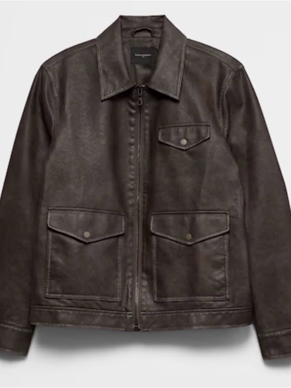 Banana Republic Dark Brown faux Leather Military-Style Jacket